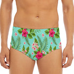 Hibiscus Plumeria Flowers Pattern Print Men's Triangle Swim Briefs