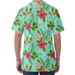 Hibiscus Plumeria Flowers Pattern Print Men's Velvet T-Shirt