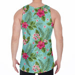 Hibiscus Plumeria Flowers Pattern Print Men's Velvet Tank Top