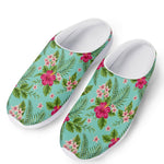 Hibiscus Plumeria Flowers Pattern Print Mesh Casual Shoes