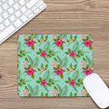 Hibiscus Plumeria Flowers Pattern Print Mouse Pad