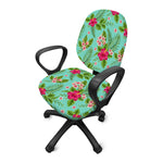 Hibiscus Plumeria Flowers Pattern Print Office Chair Cover