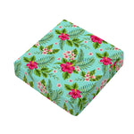 Hibiscus Plumeria Flowers Pattern Print Outdoor Seat Cushion Cover