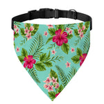 Hibiscus Plumeria Flowers Pattern Print Over The Collar Dog Bandana