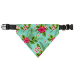 Hibiscus Plumeria Flowers Pattern Print Over The Collar Dog Bandana