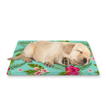 Hibiscus Plumeria Flowers Pattern Print Pet Cooling Mat Cover