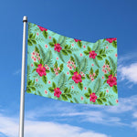 Hibiscus Plumeria Flowers Pattern Print Polyester Flag