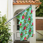 Hibiscus Plumeria Flowers Pattern Print Polyester Flag