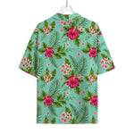 Hibiscus Plumeria Flowers Pattern Print Rayon Hawaiian Shirt