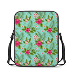 Hibiscus Plumeria Flowers Pattern Print Rectangular Crossbody Bag