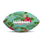 Hibiscus Plumeria Flowers Pattern Print Rugby Ball
