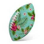 Hibiscus Plumeria Flowers Pattern Print Rugby Ball