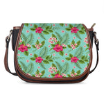 Hibiscus Plumeria Flowers Pattern Print Saddle Bag
