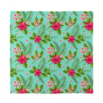 Hibiscus Plumeria Flowers Pattern Print Silk Bandana