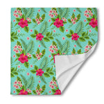Hibiscus Plumeria Flowers Pattern Print Silk Bandana