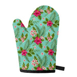 Hibiscus Plumeria Flowers Pattern Print Single Oven Mitt
