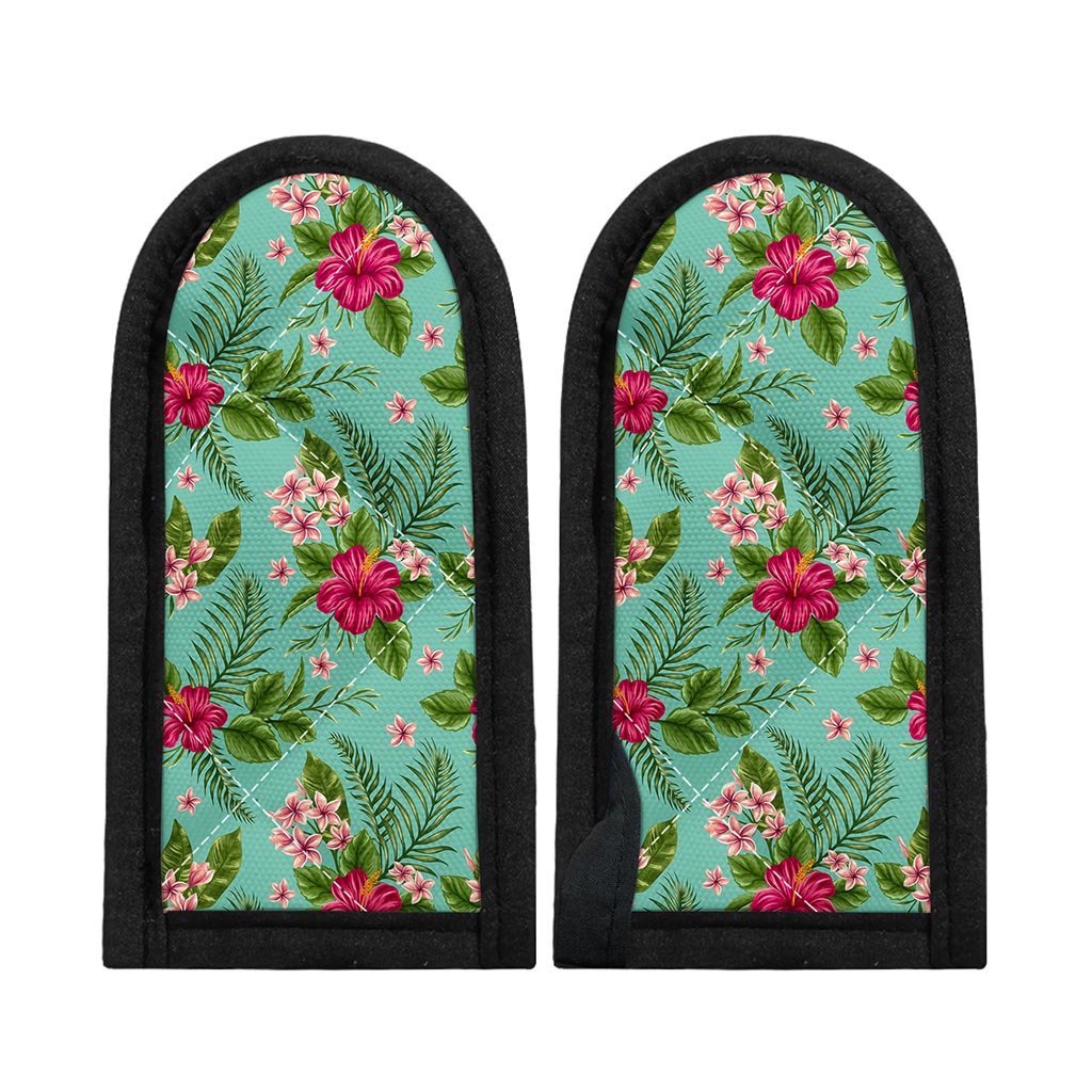 Hibiscus Plumeria Flowers Pattern Print Skillet Handle Cover
