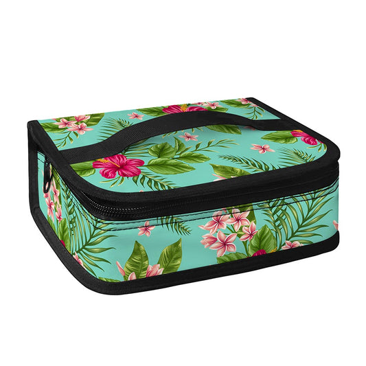 Hibiscus Plumeria Flowers Pattern Print Small Lunch Bag