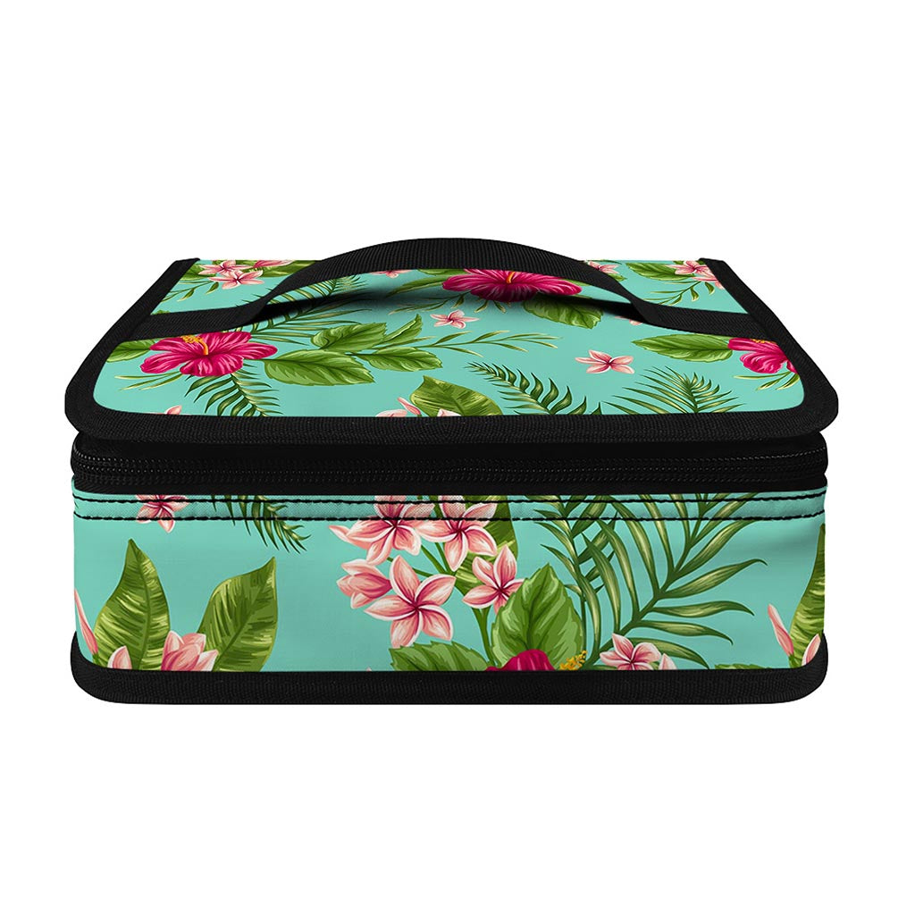 Hibiscus Plumeria Flowers Pattern Print Small Lunch Bag