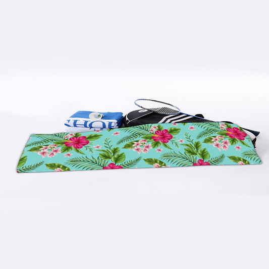 Hibiscus Plumeria Flowers Pattern Print Sports Towel