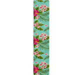 Hibiscus Plumeria Flowers Pattern Print Table Runner