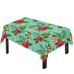 Hibiscus Plumeria Flowers Pattern Print Tablecloth