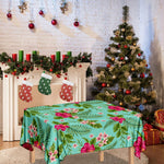 Hibiscus Plumeria Flowers Pattern Print Tablecloth