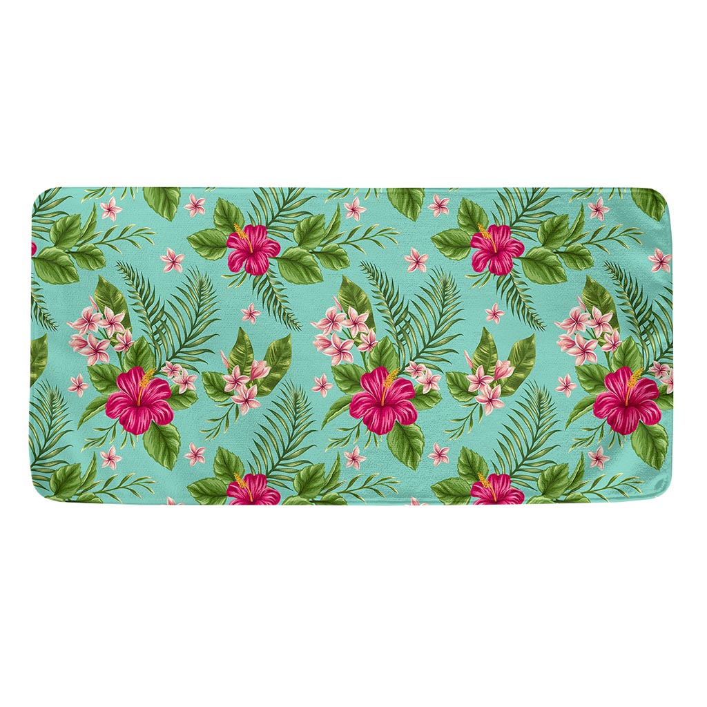 Hibiscus Plumeria Flowers Pattern Print Towel