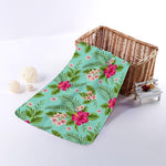 Hibiscus Plumeria Flowers Pattern Print Towel