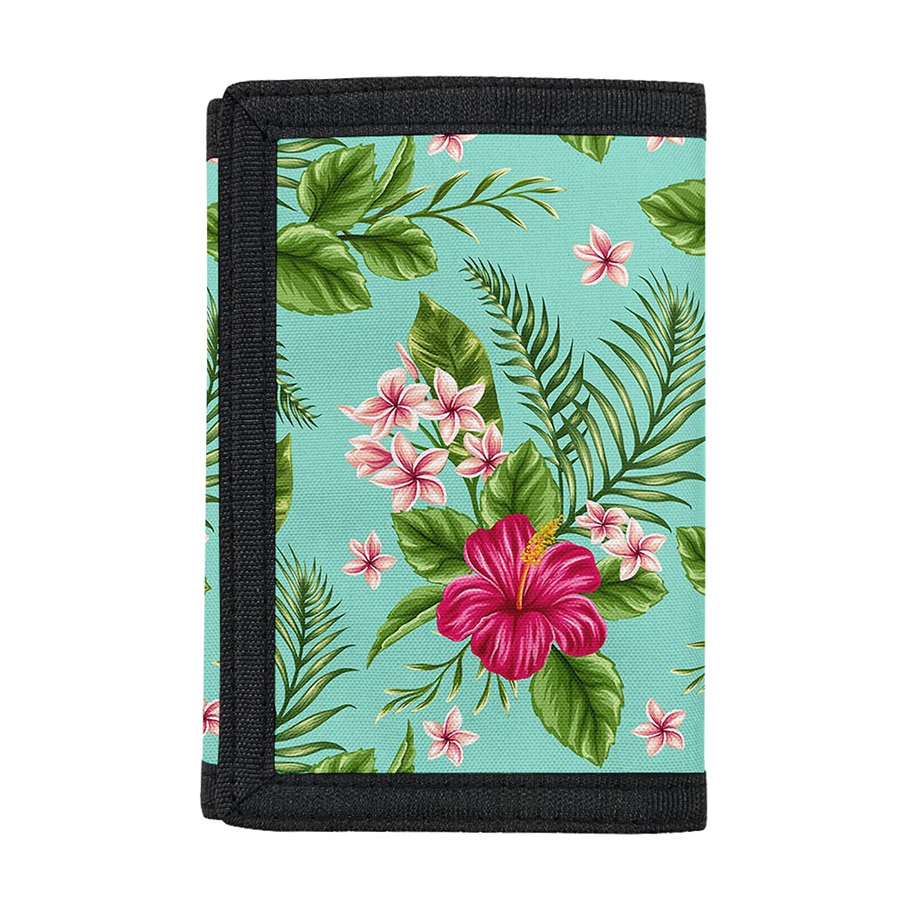 Hibiscus Plumeria Flowers Pattern Print Trifold Wallet