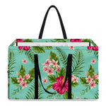 Hibiscus Plumeria Flowers Pattern Print Utility Tote Bag
