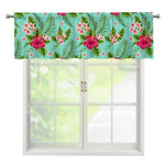 Hibiscus Plumeria Flowers Pattern Print Window Valance