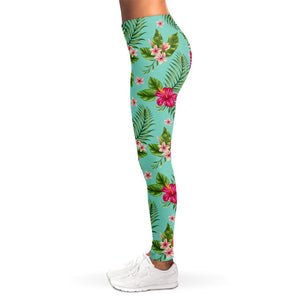 Hibiscus Plumeria Flowers Pattern Print Women's Leggings