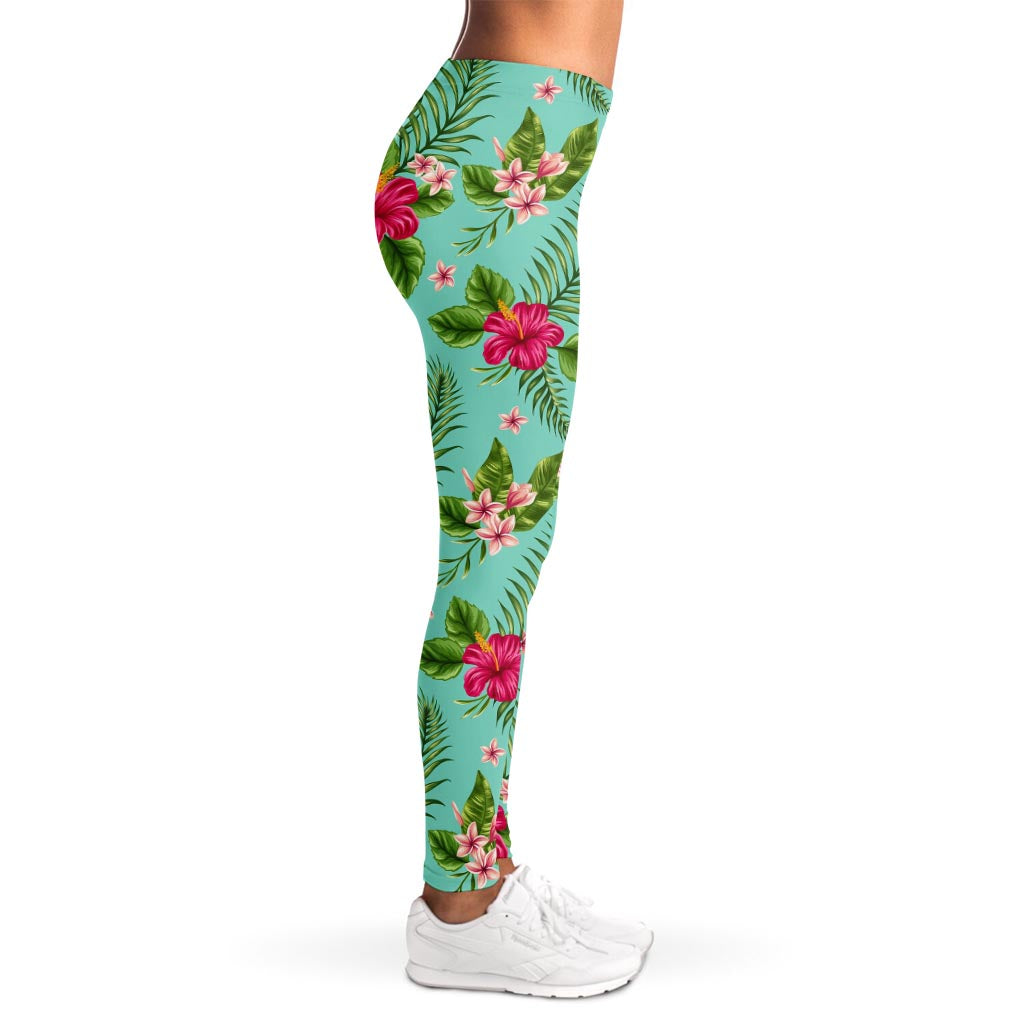 Hibiscus Plumeria Flowers Pattern Print Women's Leggings