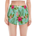 Hibiscus Plumeria Flowers Pattern Print Women's Split Running Shorts