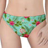 Hibiscus Plumeria Flowers Pattern Print Women's Thong