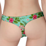 Hibiscus Plumeria Flowers Pattern Print Women's Thong