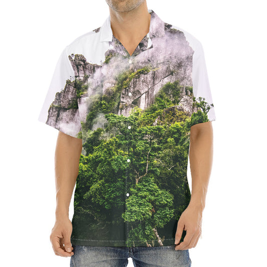 High Mountain Print Aloha Shirt