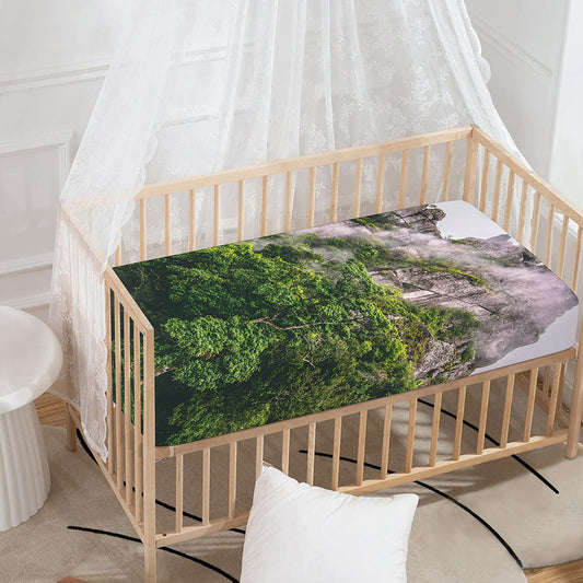 High Mountain Print Baby Crib Sheet
