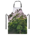 High Mountain Print Bib Apron With Pocket
