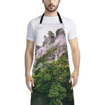 High Mountain Print Bib Apron With Pocket