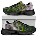 High Mountain Print Black Chunky Shoes