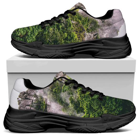 High Mountain Print Black Chunky Shoes