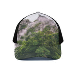 High Mountain Print Black Mesh Trucker Cap
