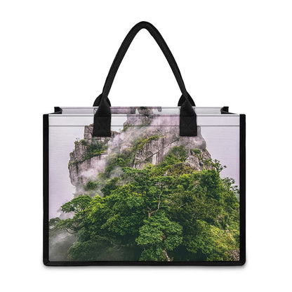 High Mountain Print Canvas Tote Bag