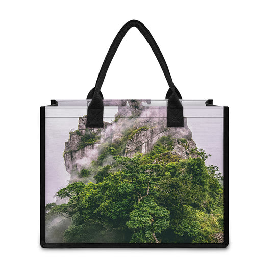High Mountain Print Canvas Tote Bag