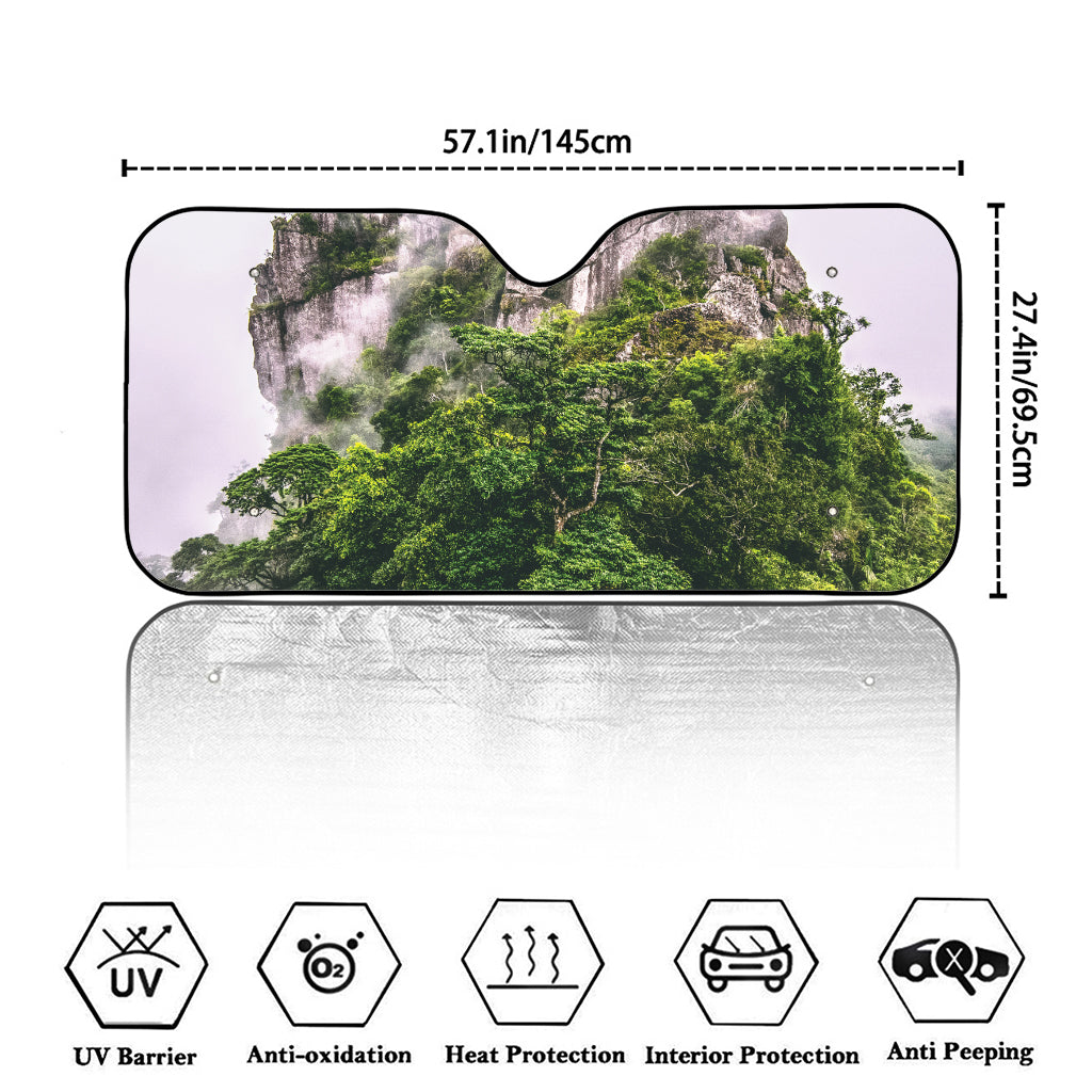 High Mountain Print Car Windshield Sun Shade