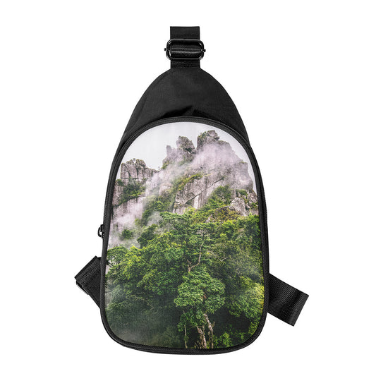 High Mountain Print Chest Bag