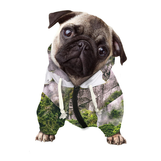 High Mountain Print Dog Zip Up Hoodie
