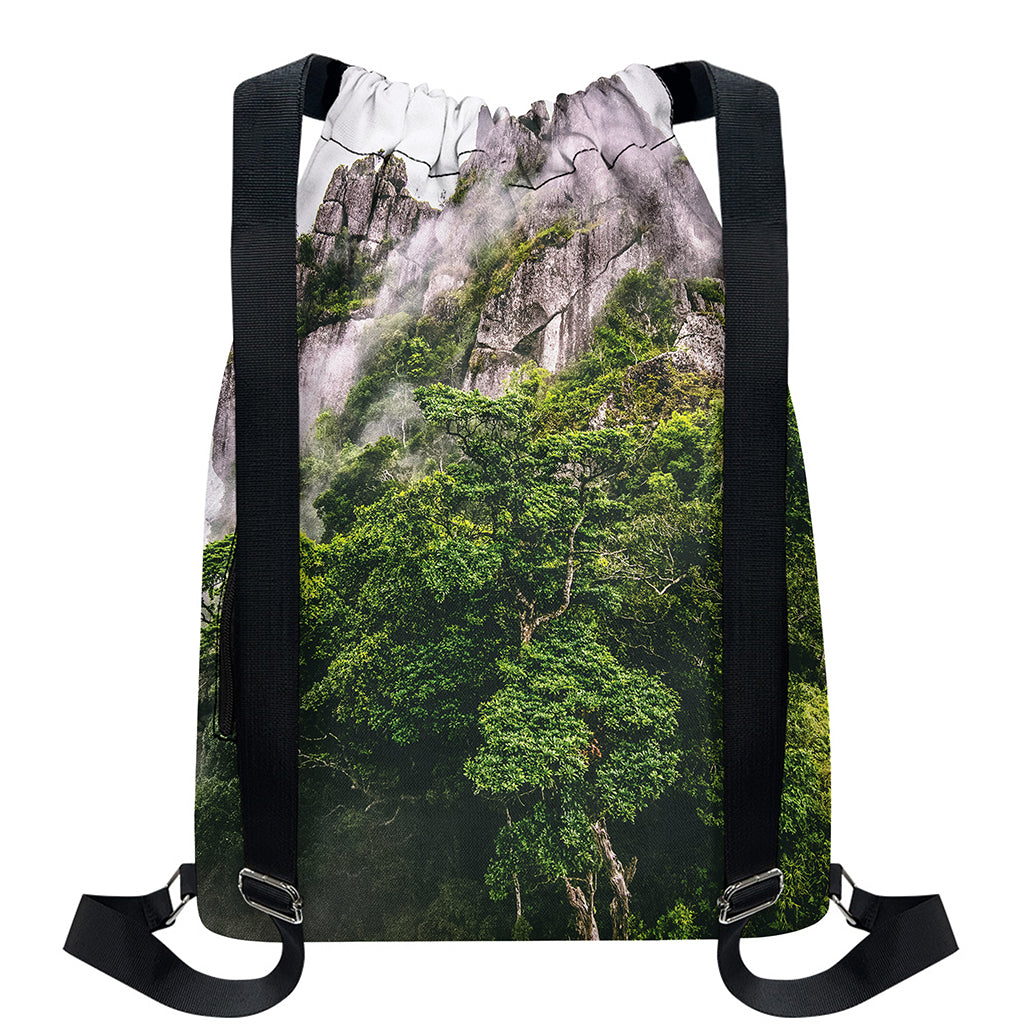 High Mountain Print Drawstring Backpack